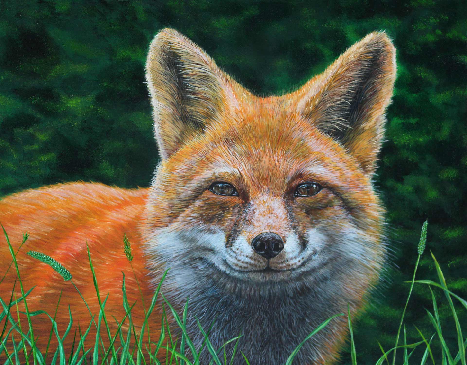Oil Painting of a fox